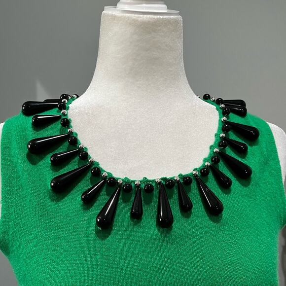 NEW Vintage Milly of New York Cashmere Jewel Scoop Neck Sleeveless Sweater NWOT - Picture 2 of 16